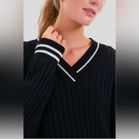 TUCKERNUCK Black Cropped Irene Sweater, Medium, 100% Cotton, NWT - Picture 2 of 10